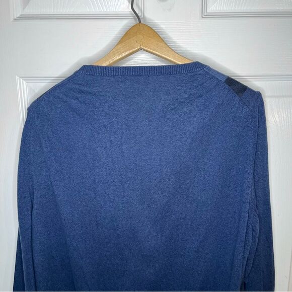 Van Heusen Mens Lightweight Long Sleeve Blue Cotton Crewneck Sweater Plaid M - Picture 5 of 8